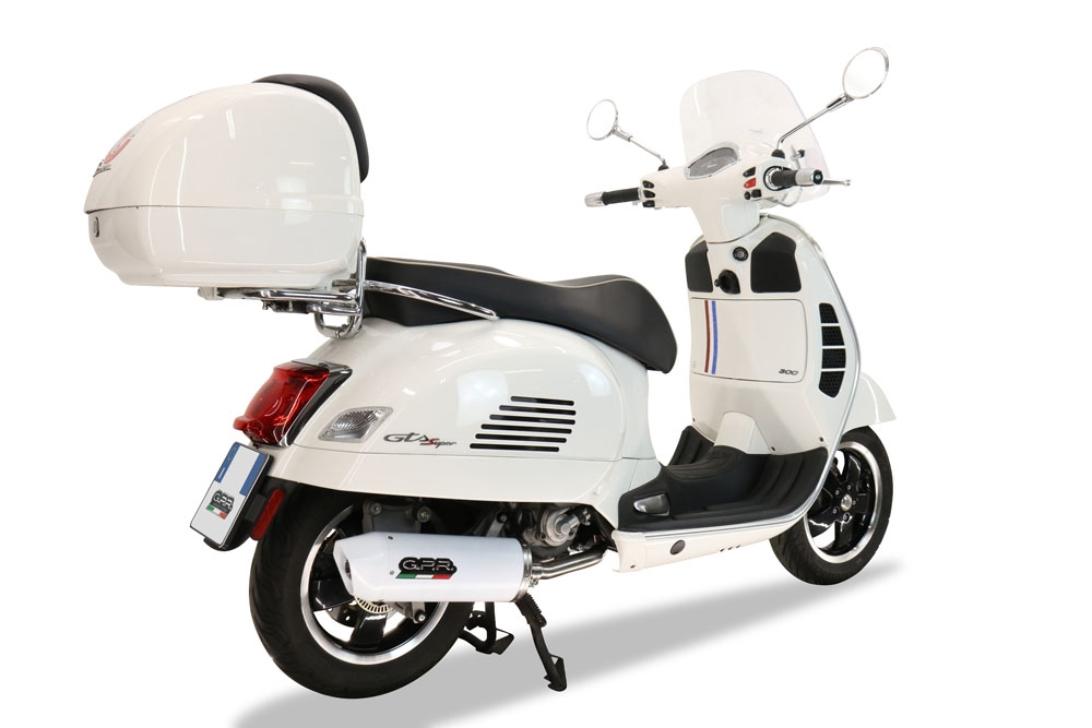 Exhaust compatible with Piaggio Vespa Gt - Gtv 250 I.E. 2007-2009, Albus Ceramic, Racing full system exhaust, including removable db killer