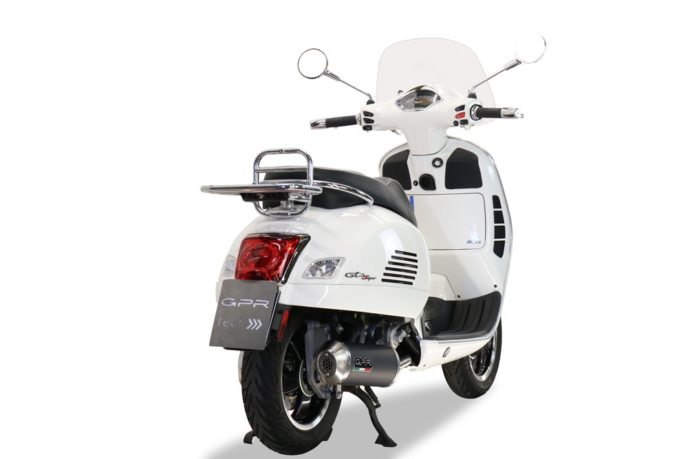 Exhaust compatible with Piaggio Vespa 125 Gts-Gtv-Super 2006-2016, Evo4 Road, Homologated legal full system exhaust, including removable db killer