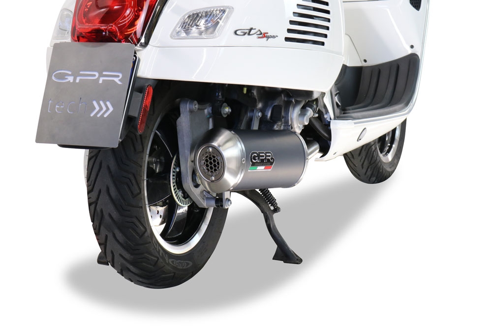Exhaust compatible with Piaggio Vespa 125 Gts-Gtv-Super 2006-2016, Evo4 Road, Homologated legal full system exhaust, including removable db killer