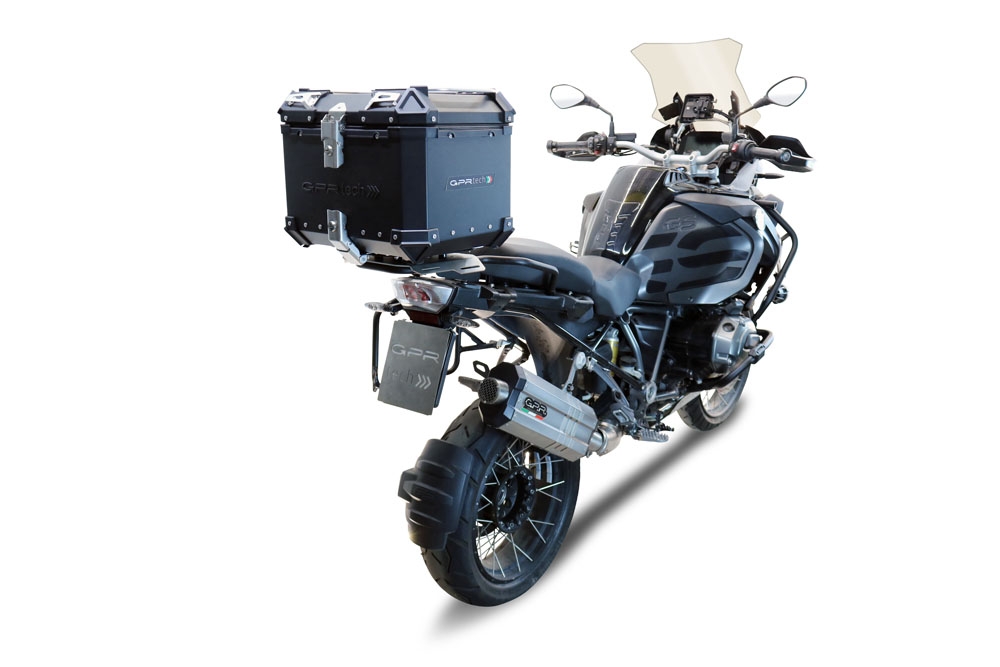 Top case GPR TECH compatible with  Bmw R 1250 Gs Adventure 2021/2024 e5 GPR TECH Top case in aluminum, black color with specific plate included Capacity 35 LT.