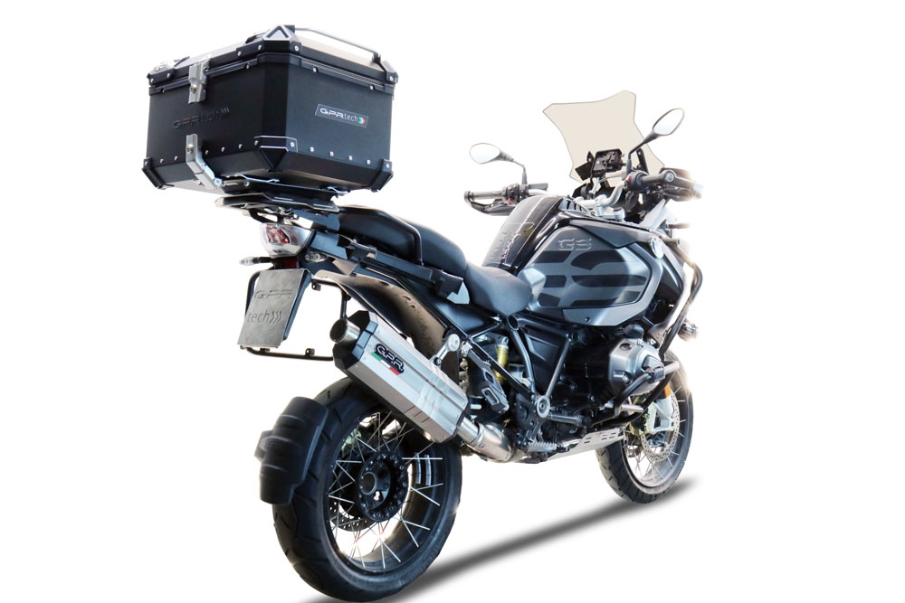 Top case GPR TECH compatible with  Bmw R 1250 Gs Adventure 2021/2024 e5 GPR TECH Top case in aluminum, black color with specific plate included Capacity 55 LT.