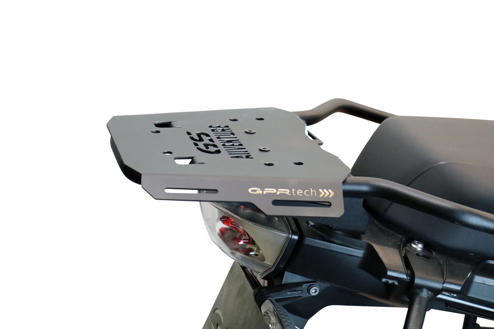GPR TECH ile uyumlu  Bmw F 850 Gs - Adventure 2018/2020 e4 Zwart Placă de montare specifică pentru Top Case ALPITECH 55 LT compatibil cu portbagajul original, fabricat din oțel inoxidabil cu 4 puncte de ancorare