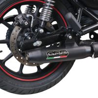 Exhaust compatible with Royal Enfield Meteor 350 2021-2023, Deeptone Nero, Homologated legal slip-on exhaust including removable db killer, link pipe and catalyst