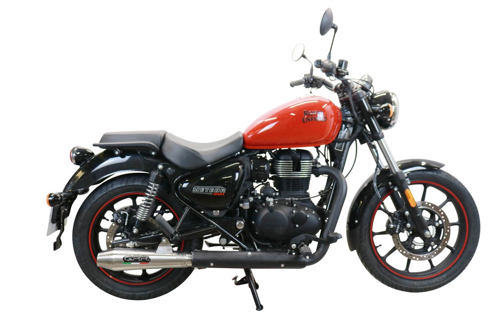 Exhaust compatible with Royal Enfield Meteor 350 2021-2023, Ultracone, Racing slip-on exhaust including link pipe