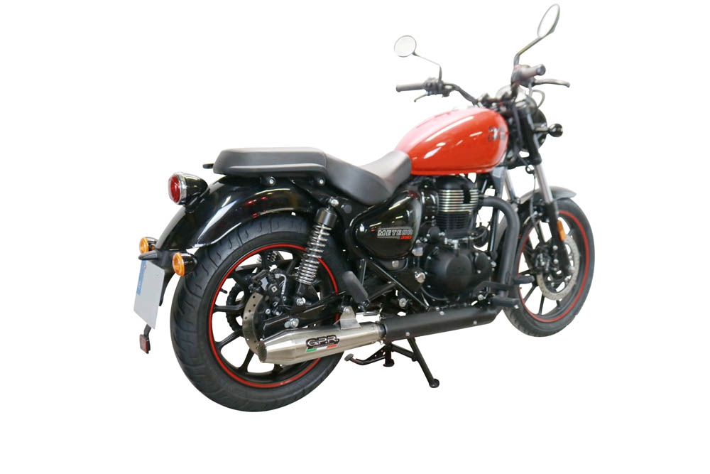 Exhaust compatible with Royal Enfield Meteor 350 2021-2023, Ultracone, Racing slip-on exhaust including link pipe