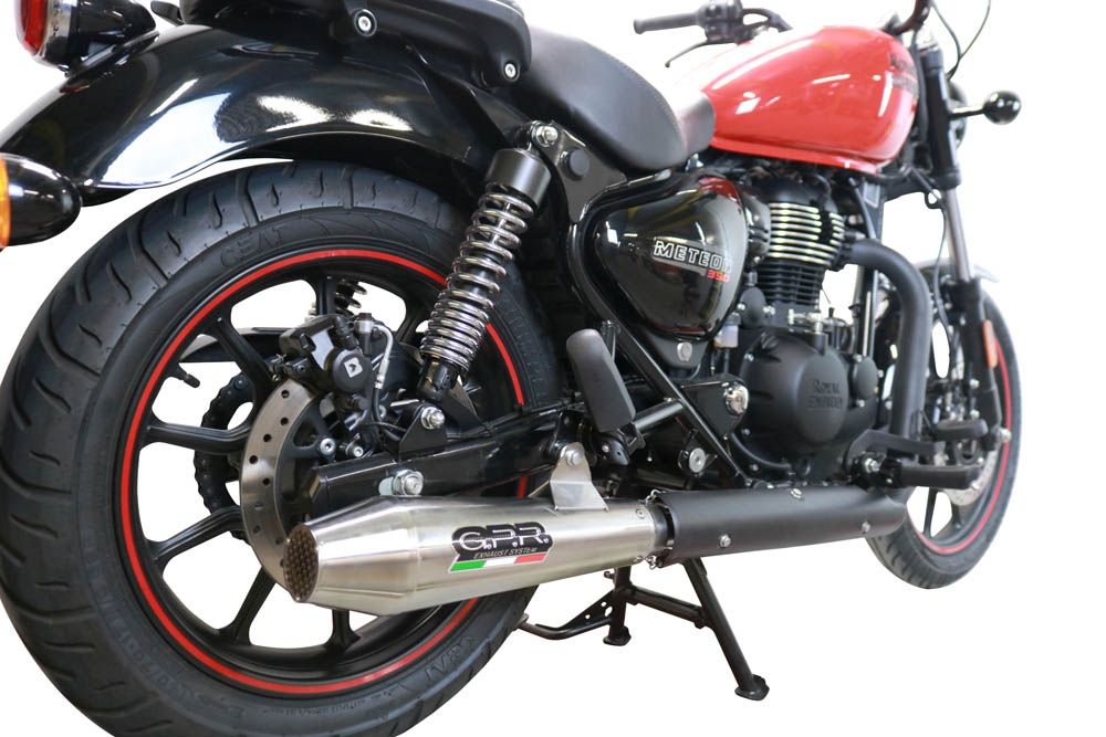 Exhaust compatible with Royal Enfield Meteor 350 2021-2023, Ultracone, Racing slip-on exhaust including link pipe