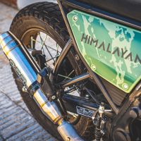Exhaust compatible with Royal Enfield Himalayan 410 DIAM 42.5 2017-2020, Deeptone Inox, Racing slip-on exhaust including link pipe