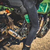 Exhaust compatible with Royal Enfield Himalayan 410 DIAM 42.5 2017-2020, Deeptone Inox, Racing slip-on exhaust including link pipe