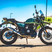 Exhaust compatible with Royal Enfield Himalayan 410 DIAM 42.5 2017-2020, Deeptone Inox, Racing slip-on exhaust including link pipe