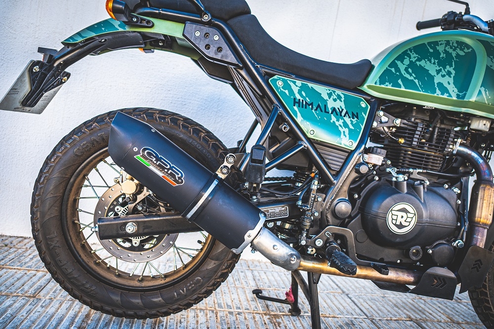 Exhaust compatible with Royal Enfield Himalayan 410 2021-2024, Furore Nero, Racing slip-on exhaust including link pipe