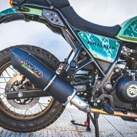 Exhaust compatible with Royal Enfield Himalayan 410 2021-2024, Furore Nero, Racing slip-on exhaust including link pipe