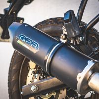 Exhaust compatible with Royal Enfield Himalayan 410 DIAM 42.5 2017-2020, Furore Evo4 Nero, Homologated legal slip-on exhaust including removable db killer, link pipe and catalyst