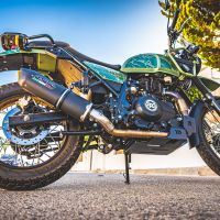 Exhaust compatible with Royal Enfield Himalayan 410 2021-2024, Furore Nero, Racing slip-on exhaust including link pipe