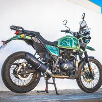 Exhaust compatible with Royal Enfield Himalayan 410 2021-2024, Furore Nero, Racing slip-on exhaust including link pipe
