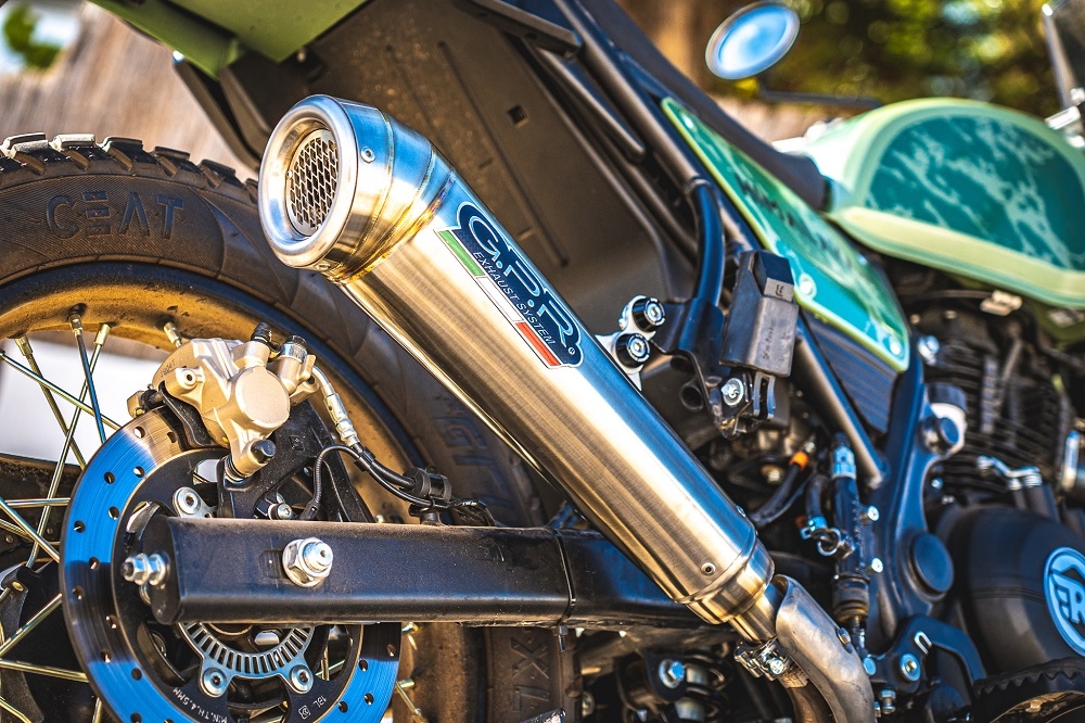 Esapament GPR compatibil cu Royal Enfield Himalayan 410 DIAM 42.5 2017 Evacuare slip-on omologata, inclusiv db killer detașabil, cot de legătură și catalizator,Powercone Evo