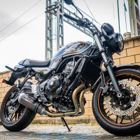 Esapament GPR compatibil cu Kawasaki Z 650 RS 2021 Amortizor omologat pentru zgomot, inclusiv linie completă, db killer și catalizator conform pentru inspecție,Satinox Poppy 