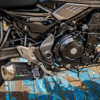 Esapament GPR compatibil cu Kawasaki Z 650 RS 2021 Amortizor omologat pentru zgomot, inclusiv linie completă, db killer și catalizator conform pentru inspecție,Satinox Poppy 