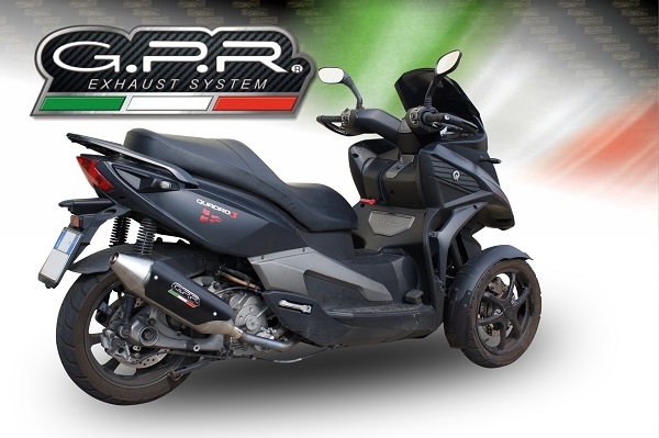 Exhaust compatible with Quadro 350 S 2012-2016, Power Bomb, Homologated legal silencer exhaust including removable db killer, and catalyst