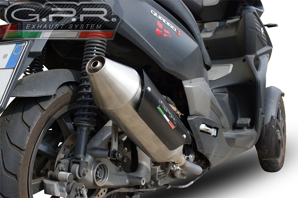 Exhaust compatible with Quadro 350 S 2012-2016, Power Bomb, Homologated legal silencer exhaust including removable db killer, and catalyst