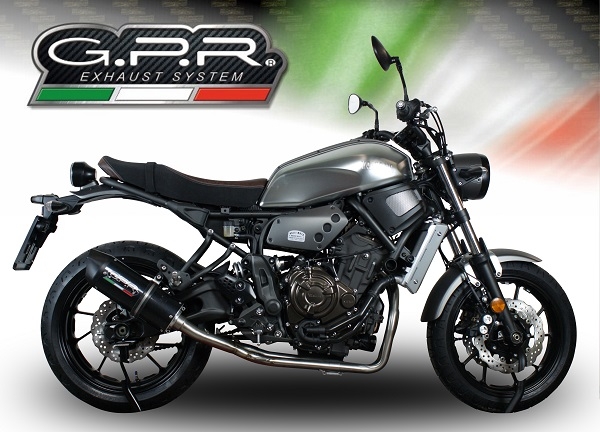 Esapament GPR compatibil cu Yamaha Xsr 700 2021 Sistem complet de evacuare legal omologat, inclusiv db killer și catalizator detașabil,Furore Nero