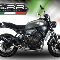 Esapament GPR compatibil cu Yamaha Xsr 700 2021 Sistem complet de evacuare legal omologat, inclusiv db killer și catalizator detașabil,Furore Nero