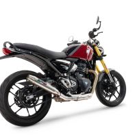 Esapament GPR compatibil cu Triumph Scrambler 400 X 2023 Evacuare slip-on omologata, inclusiv db killer detașabil și cot de legătură,Deeptone Inox