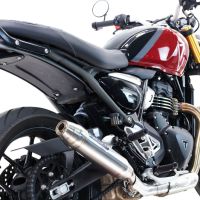 Esapament GPR compatibil cu Triumph Scrambler 400 X 2023 Evacuare slip-on omologata, inclusiv db killer detașabil și cot de legătură,Deeptone Inox