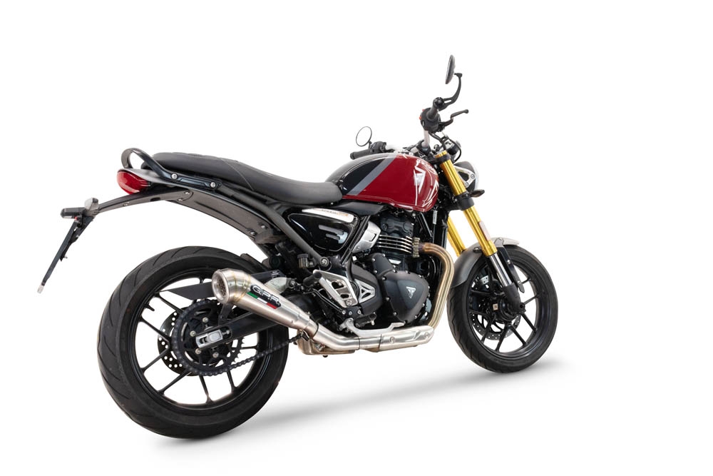 Esapament GPR compatibil cu Triumph Speed 400 2023 Evacuare slip-on omologata, inclusiv db killer detașabil și cot de legătură,Powercone Evo