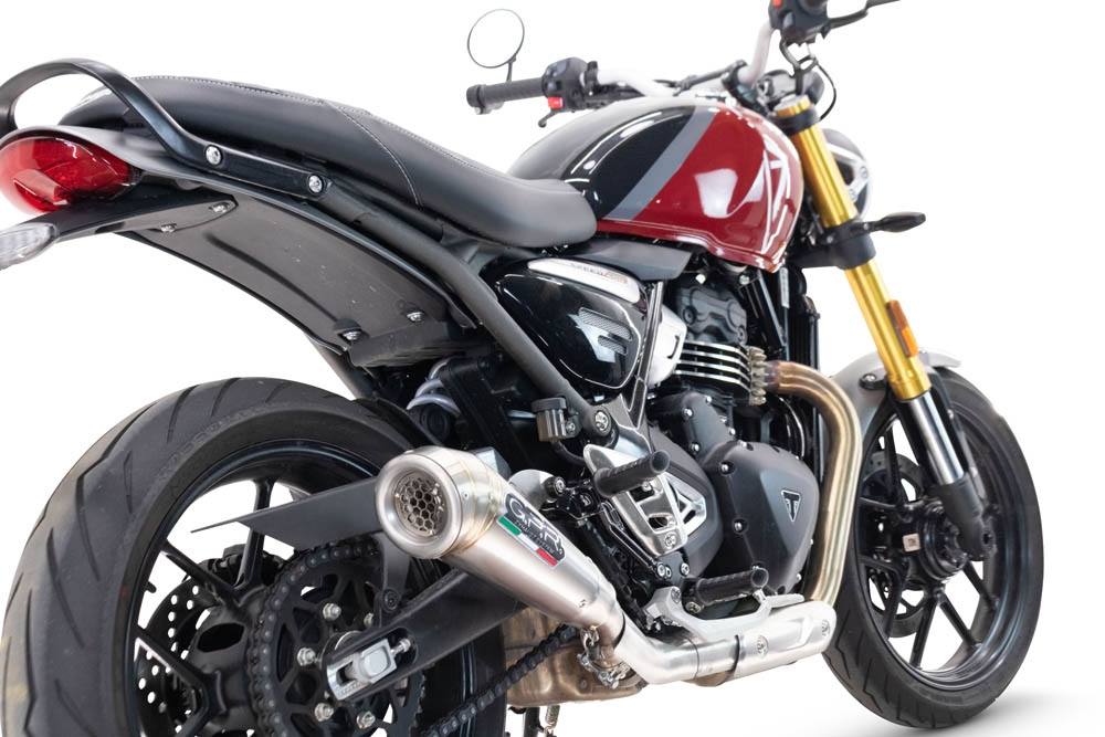 Esapament GPR compatibil cu Triumph Speed 400 2023 Evacuare slip-on omologata, inclusiv db killer detașabil și cot de legătură,Powercone Evo