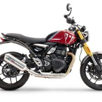 Esapament GPR compatibil cu Triumph Speed 400 2023 Evacuare slip-on omologata, inclusiv db killer detașabil și cot de legătură,Satinox 
