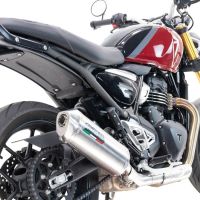 Esapament GPR compatibil cu Triumph Speed 400 2023 Evacuare slip-on omologata, inclusiv db killer detașabil și cot de legătură,Satinox 