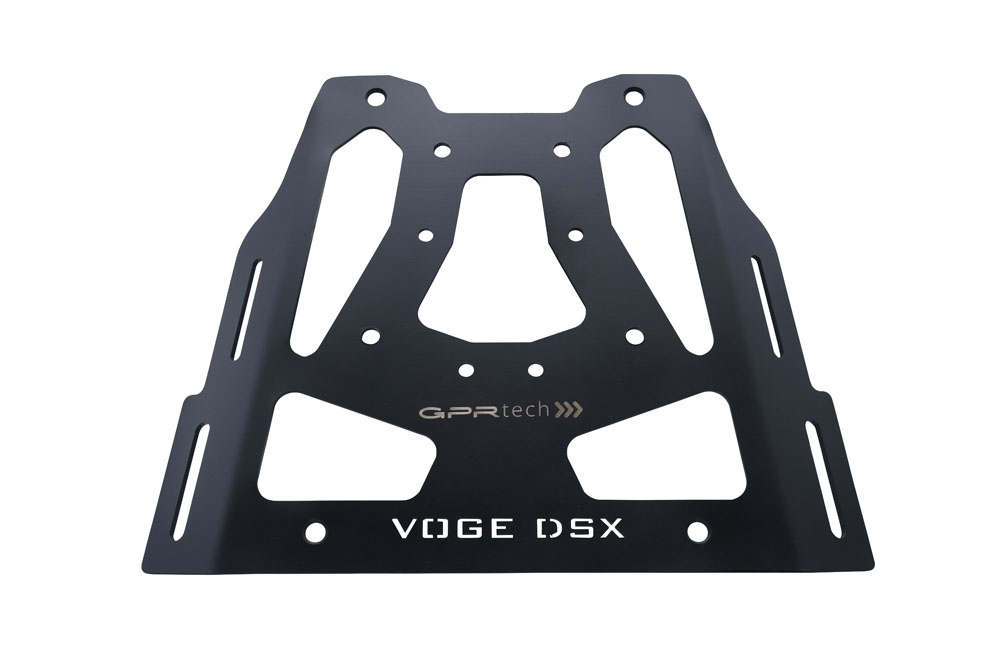 GPR TECH ile uyumlu  Voge 525DSX 2023/2025 e5 Zwart Placă de montare specifică pentru Top Case ALPITECH 55 LT compatibil cu portbagajul original, fabricat din oțel inoxidabil cu 4 puncte de ancorare