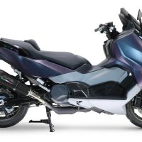 Esapament GPR compatibil cu Sym Maxsym TL 508 2021 Evacuare slip-on omologata, inclusiv db killer detașabil și cot de legătură,New Grand Prix Evo Black Titanium