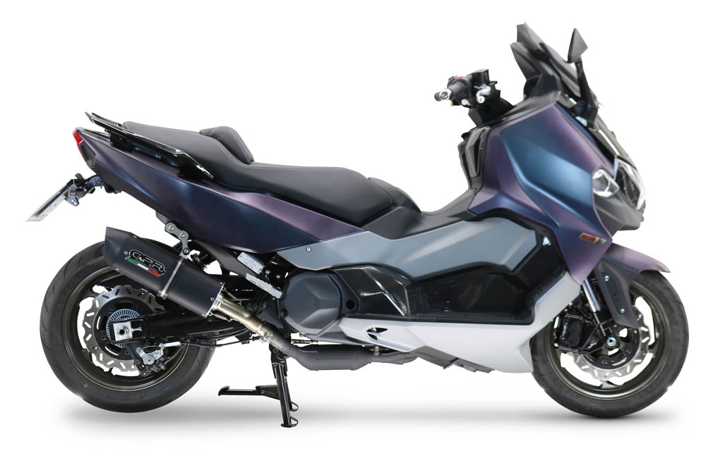 Esapament GPR compatibil cu Sym Maxsym TL 508 2021 Evacuare slip-on omologata, inclusiv db killer detașabil și cot de legătură,Furore Evo4 Nero
