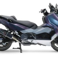 Esapament GPR compatibil cu Sym Maxsym TL 508 2021 Evacuare slip-on omologata, inclusiv db killer detașabil și cot de legătură,Furore Evo4 Nero