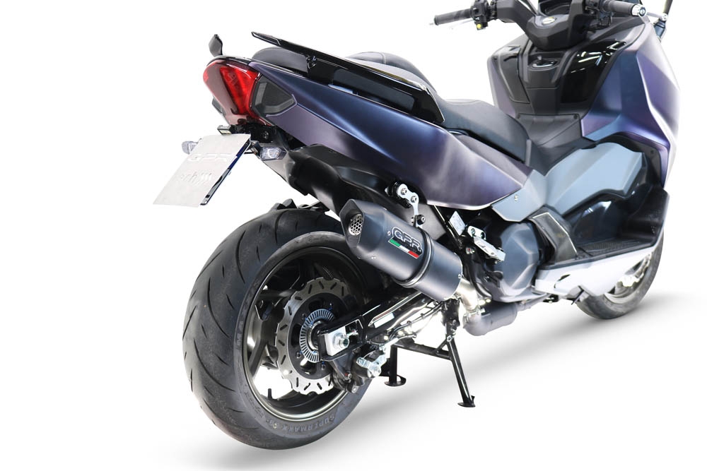 Esapament GPR compatibil cu Sym Maxsym TL 508 2021 Evacuare slip-on omologata, inclusiv db killer detașabil și cot de legătură,Furore Evo4 Nero