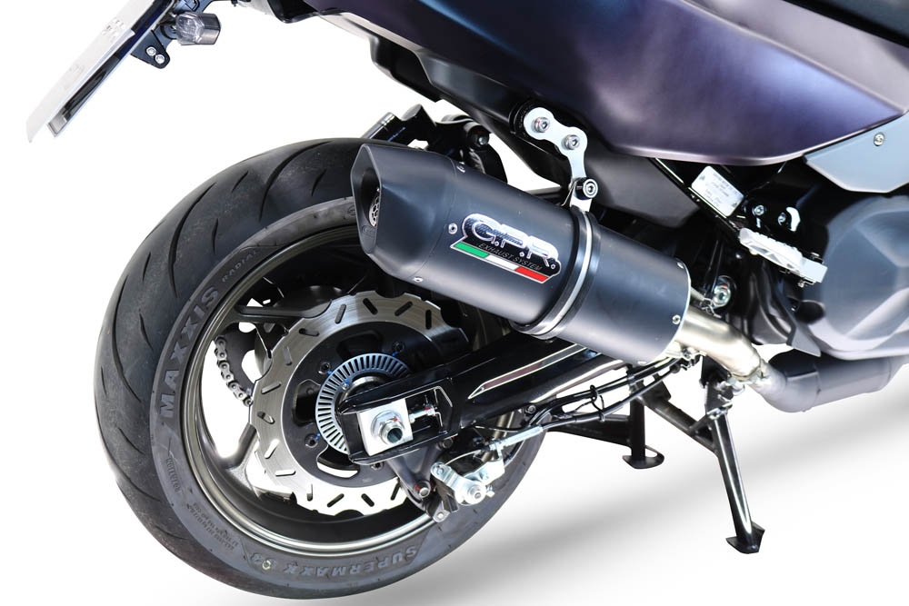 Esapament GPR compatibil cu Sym Maxsym TL 508 2021 Evacuare slip-on omologata, inclusiv db killer detașabil și cot de legătură,Furore Evo4 Nero