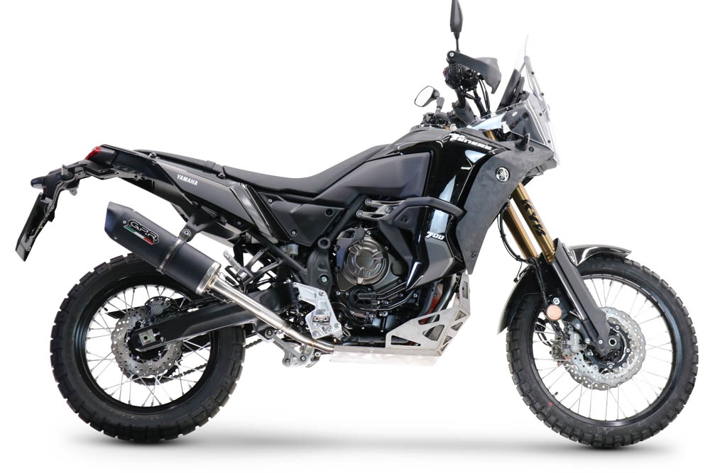 Exhaust compatible with Yamaha Tenere 700 2019-2020, Decatalizzatore + Paracoppa Titanio, Decat pipe more titanium skid plate