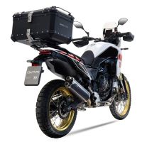 Esapament GPR compatibil cu Yamaha Tenere 700 2021 Evacuare slip-on omologata, inclusiv db killer detașabil și cot de legătură,Dual Poppy