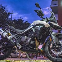 Esapament GPR compatibil cu Triumph Tiger 900 2020 Evacuare slip-on omologata, inclusiv db killer detașabil și cot de legătură,Albus Evo4
