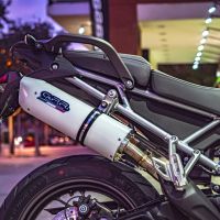 Esapament GPR compatibil cu Triumph Tiger 900 2020 Evacuare slip-on omologata, inclusiv db killer detașabil și cot de legătură,Albus Evo4