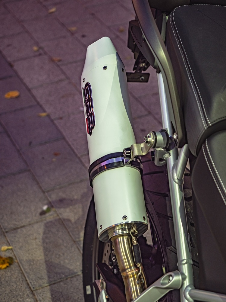 Esapament GPR compatibil cu Triumph Tiger 900 2020 Evacuare slip-on omologata, inclusiv db killer detașabil și cot de legătură,Albus Evo4