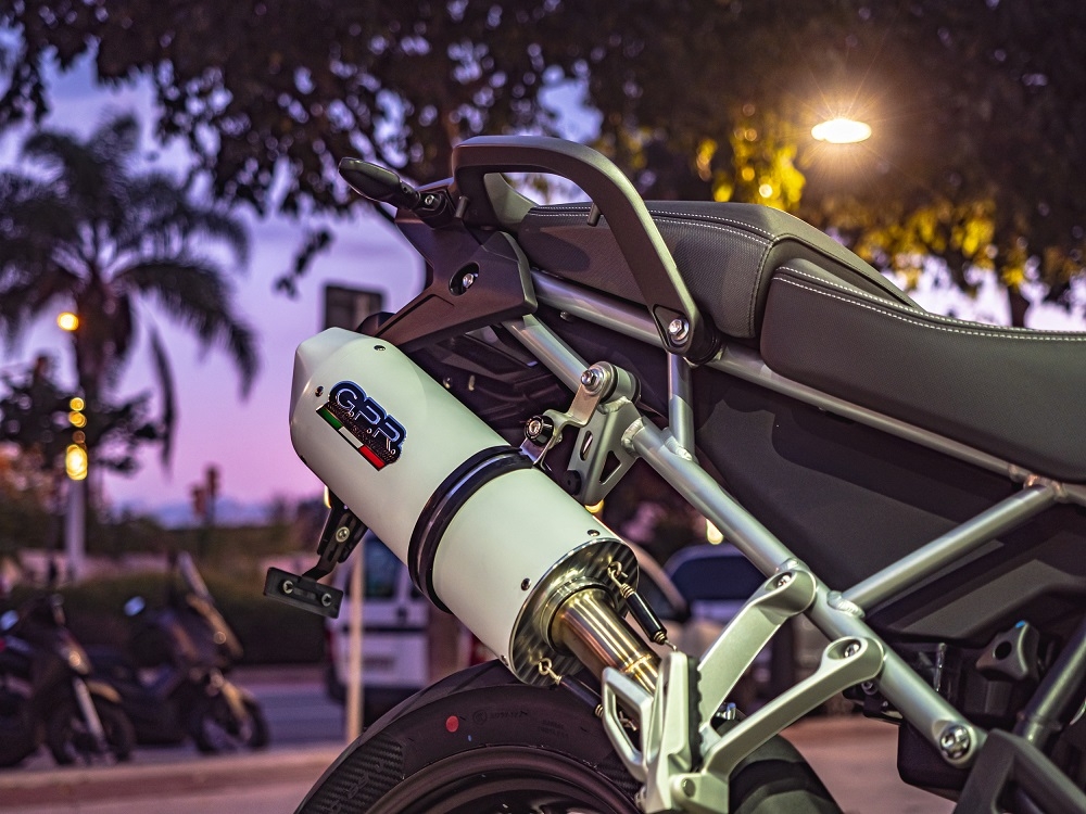 Esapament GPR compatibil cu Triumph Tiger 900 2020 Evacuare slip-on omologata, inclusiv db killer detașabil și cot de legătură,Albus Evo4