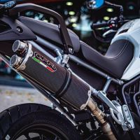 Esapament GPR compatibil cu Triumph Tiger 850 2020 Evacuare slip-on omologata, inclusiv db killer detașabil și cot de legătură,Dual Poppy