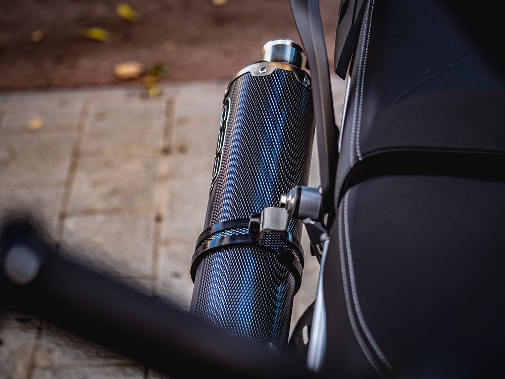 Esapament GPR compatibil cu Triumph Tiger 850 2020 Evacuare slip-on omologata, inclusiv db killer detașabil și cot de legătură,Dual Poppy