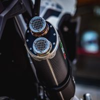 Esapament GPR compatibil cu Triumph Tiger 850 2020 Evacuare slip-on omologata, inclusiv db killer detașabil și cot de legătură,Dual Poppy