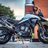 Esapament GPR compatibil cu Triumph Tiger 900 2020 Evacuare slip-on omologata, inclusiv db killer detașabil și cot de legătură,Furore Evo4 Nero