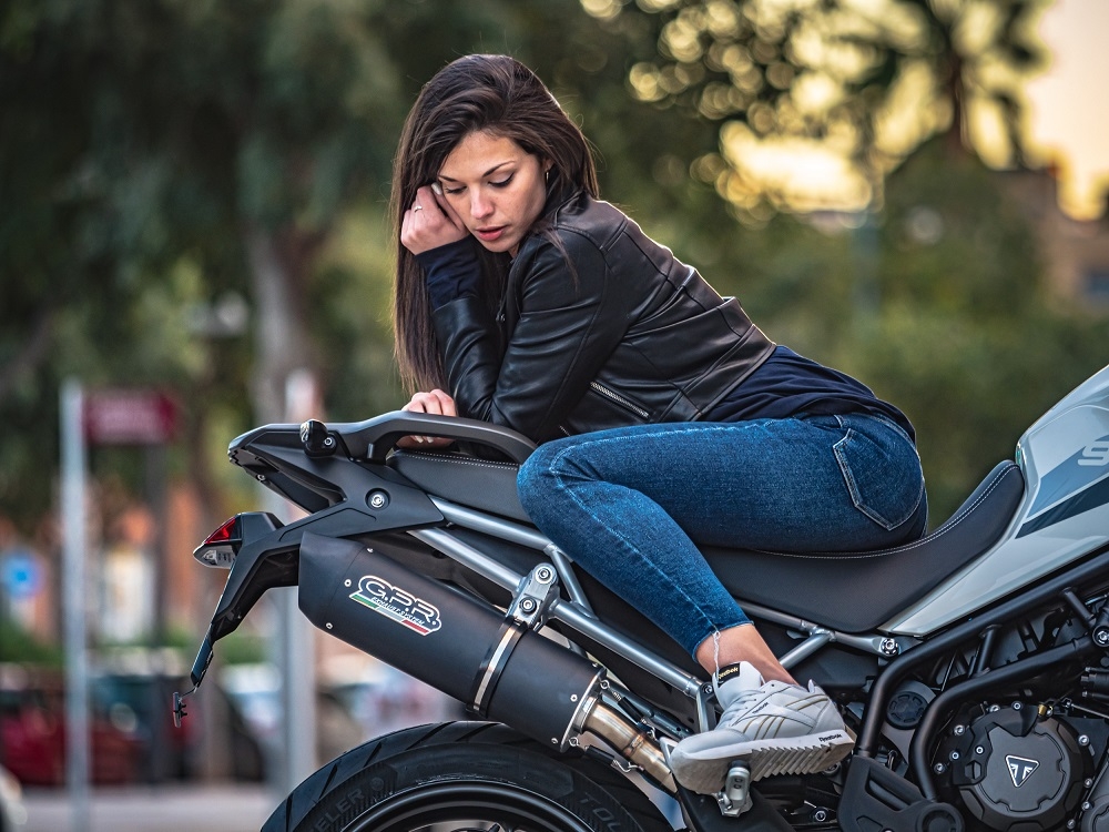 Esapament GPR compatibil cu Triumph Tiger 900 2020 Evacuare slip-on omologata, inclusiv db killer detașabil și cot de legătură,Furore Evo4 Nero