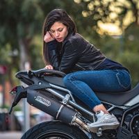 Esapament GPR compatibil cu Triumph Tiger 900 2020 Evacuare slip-on omologata, inclusiv db killer detașabil și cot de legătură,Furore Evo4 Nero