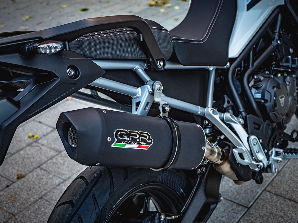 Esapament GPR compatibil cu Triumph Tiger 900 2020 Evacuare slip-on omologata, inclusiv db killer detașabil și cot de legătură,Furore Evo4 Nero